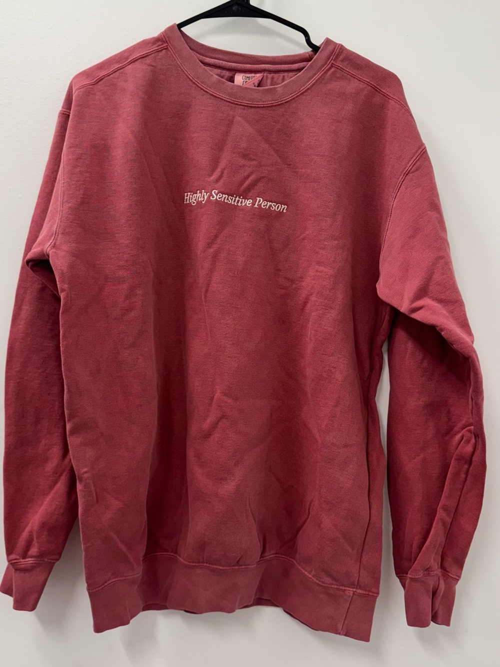 Comfort Colors 'Highly Sensitive Person' Crewneck Sweatshirt - Washed Rose